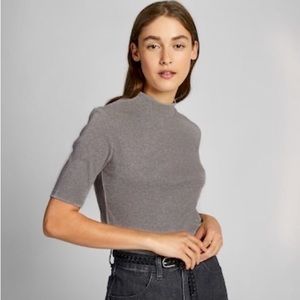 Uniqlo Mock Neck Half Sleeve Knit Sweater Top